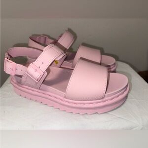 SoldNEW Dr Martens mono Voss pink leather platform strap sandals size 11L